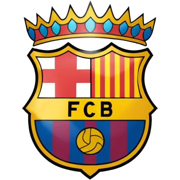 Escudo del Barça con cara feliz emoji
