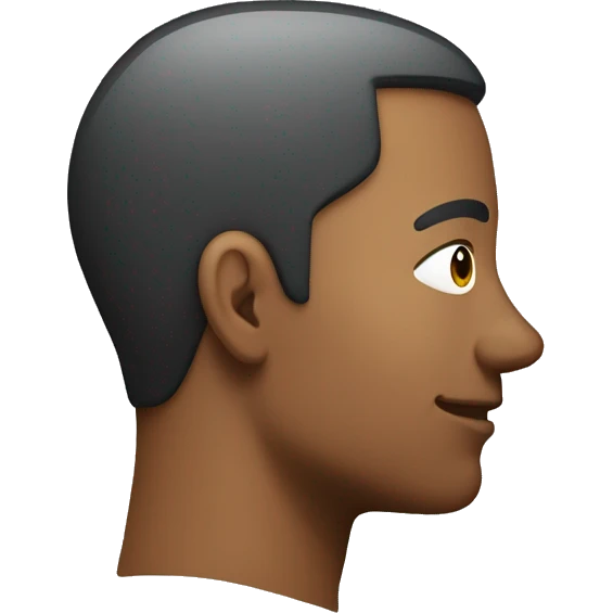 back profile with head turned to the side while looking towards the camera emoji