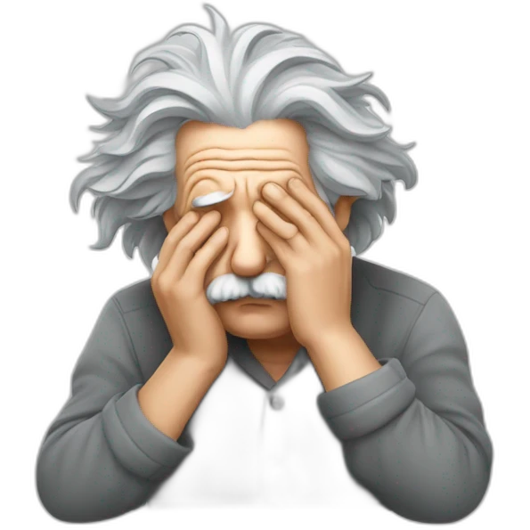 GRAY Albert Einstein facepalm emoji