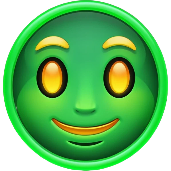 green neon light emoji