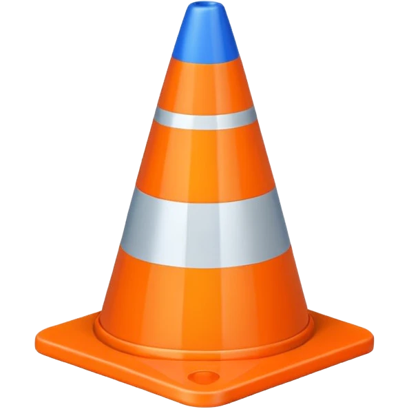 Warning Cone blue emoji
