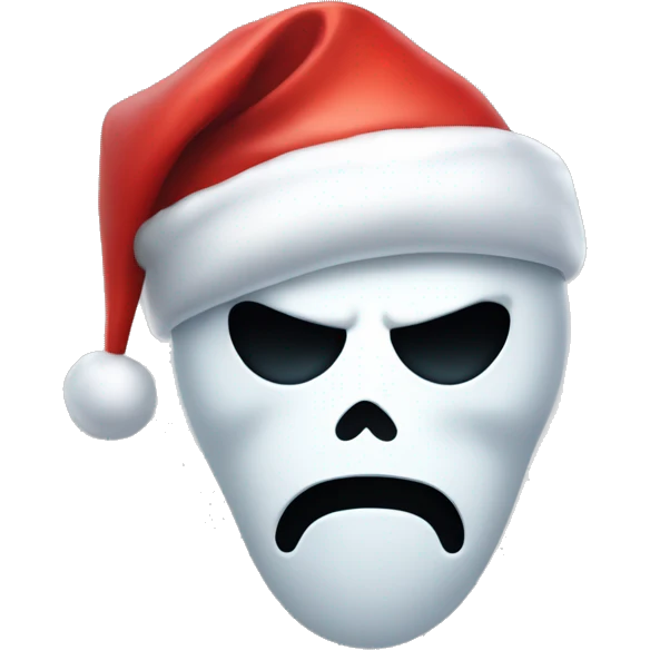 Ghost face from scream with Santa hat  emoji