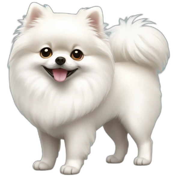 white pomeranian full body emoji