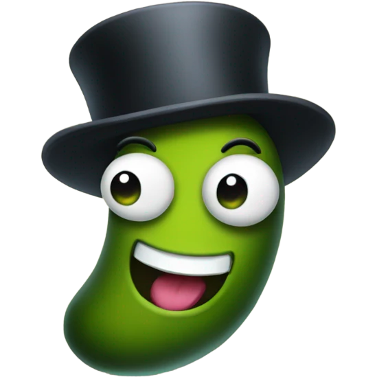 Pickle with top hat emoji