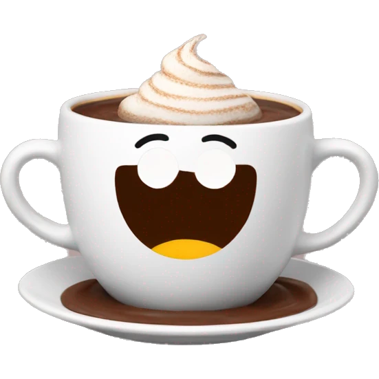 emoji smiling with a hot-chocolate  emoji