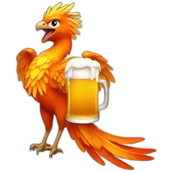 phoenix with beer emoji