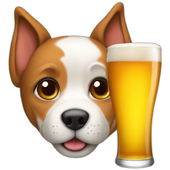 Dog drink beer emoji