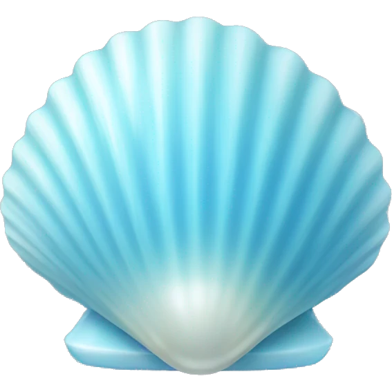 light blue pearl shell emoji