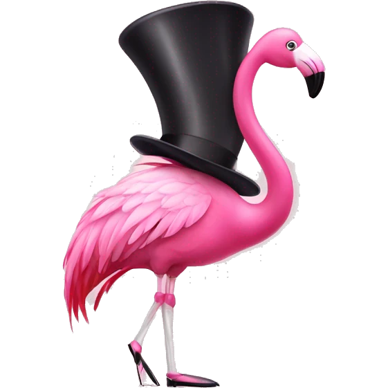 Pink flamingo with tap dancing shoes  emoji