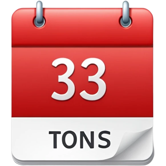 calendar with number 3 red top emoji