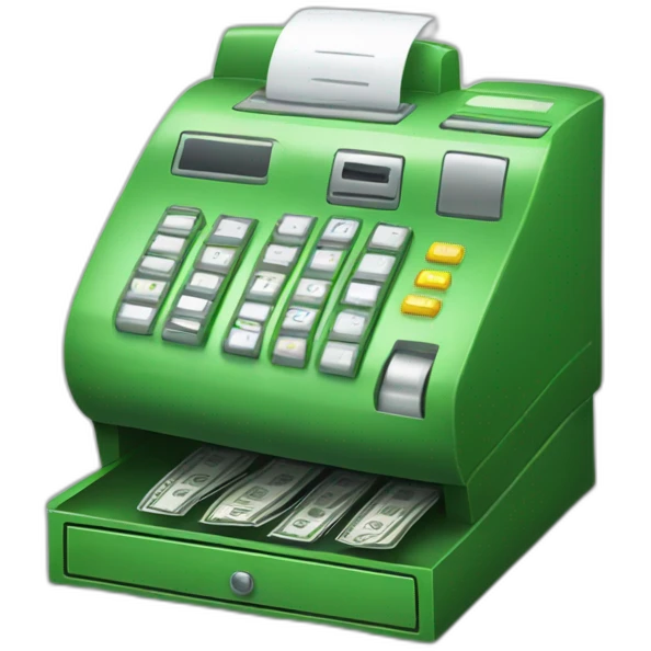 green cash register emoji