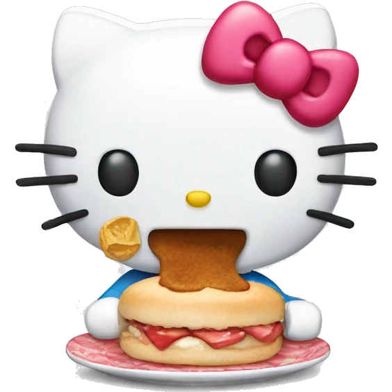 Hello kitty comiendo emoji