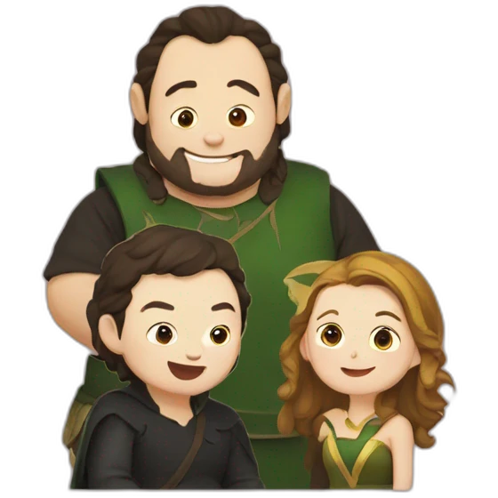 fat loki and silvi eating and laughing emoji