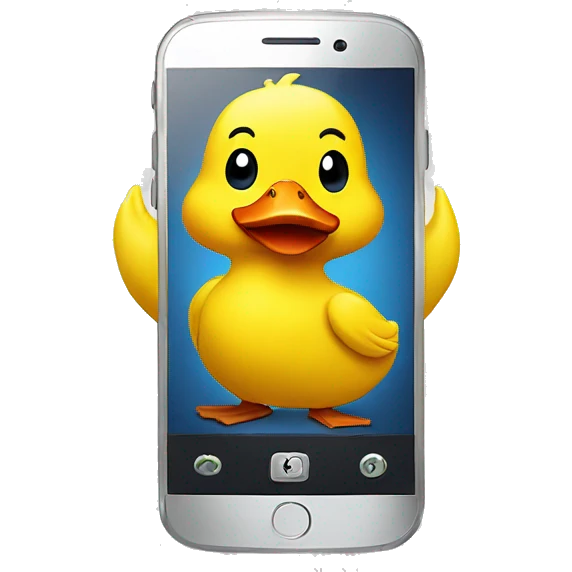 Yellow duck with a phone  emoji