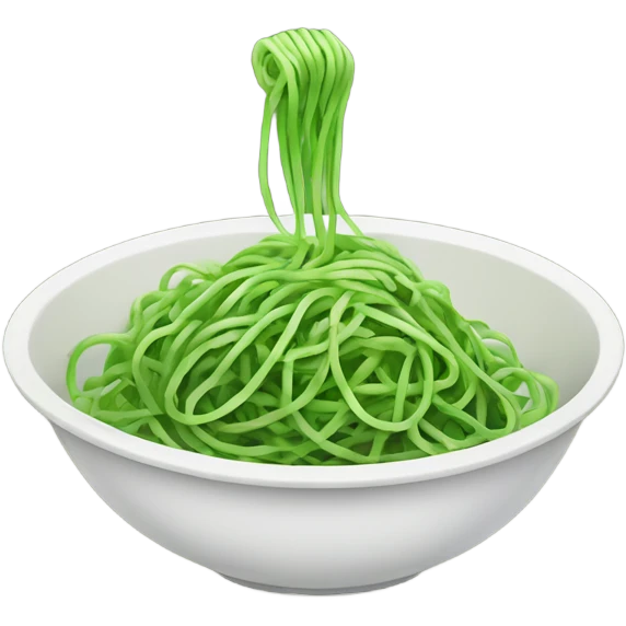 green spaghetti in a bowl  emoji