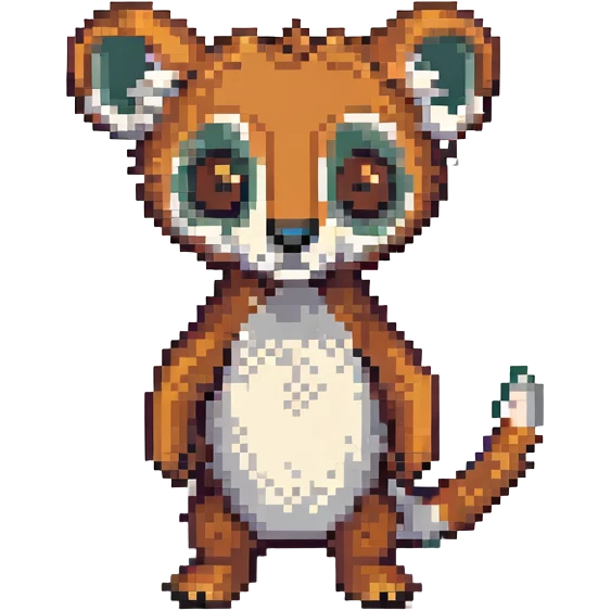 Madagascar Mort in a cute pixel art style emoji