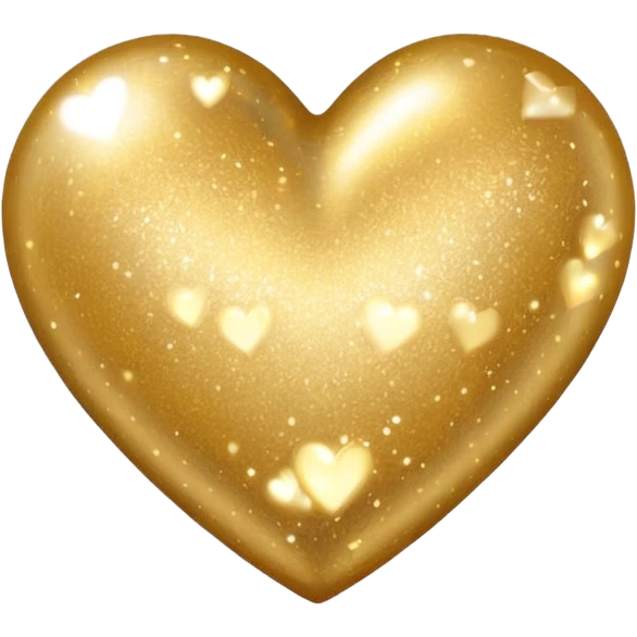 Change the glittery silver color heart with a subtle gradient and no border to a glittery gold color heart with a subtle gradient and no border. Keep the background transparent. Maintain the style and subtle gradient effect of the original heart. emoji