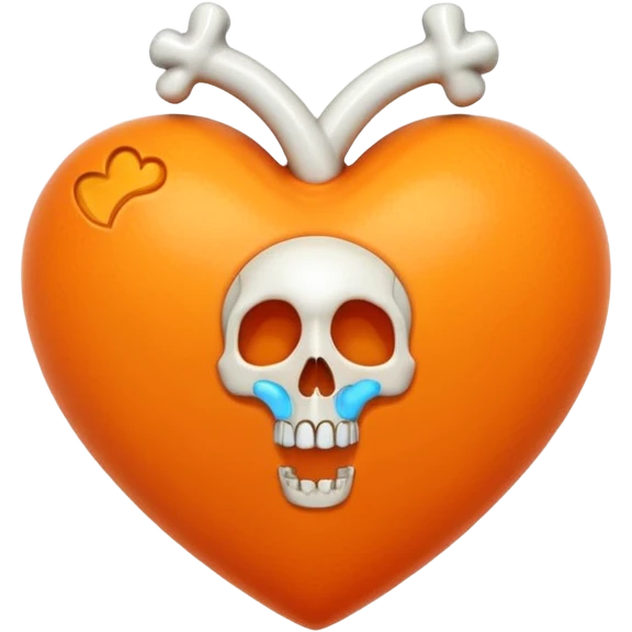 orange heart with a bone through it emoji