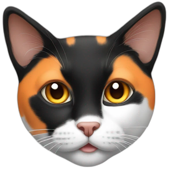Black white orange cat emoji