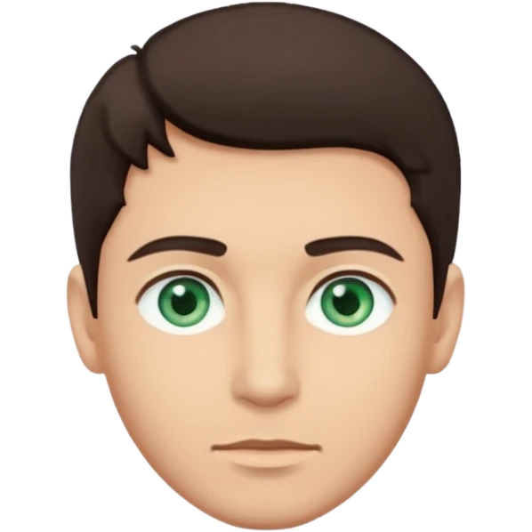 A man with blueish green eyes, dark brown hair  emoji