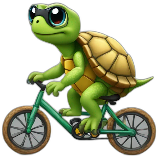 Tortue sur vélo emoji