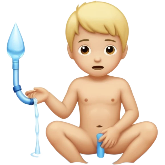 naked kid with penis pissing emoji