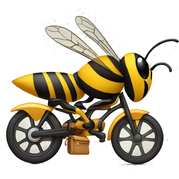 A bee with a bike emoji
