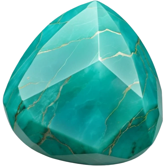 Highly high quality, smooth, clean lines, no emoji icons, highly detailed, ultra realistic, 3D rendering, isolated, turquoise nephrite gemstone crystal  emoji