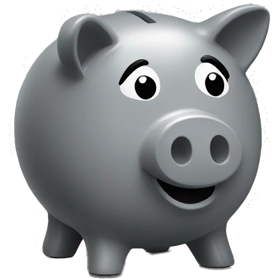 grey piggy bank emoji