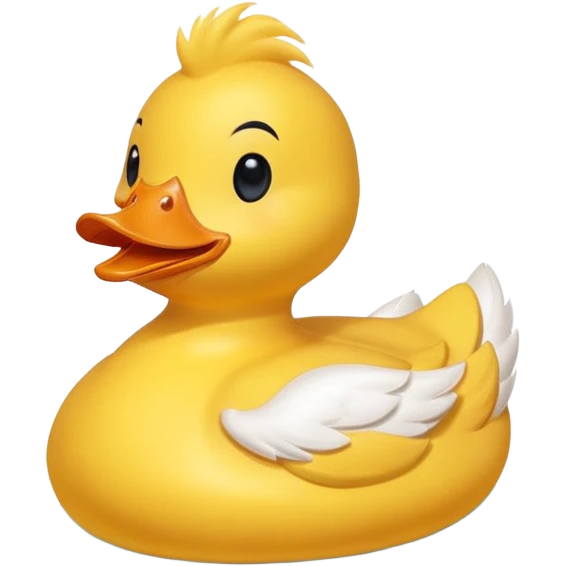 A duck wearing a rubber duck floaty emoji