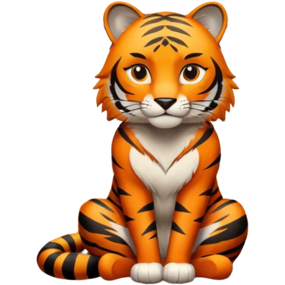 Tigress sitting on kitchen counter emoji