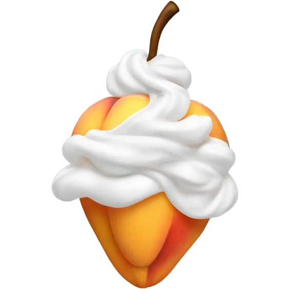 Peach covered in white whip cream emoji