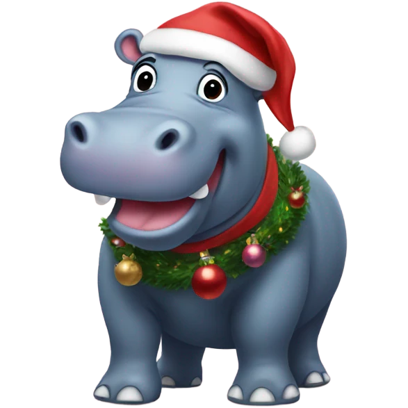 Christmas hippo emoji