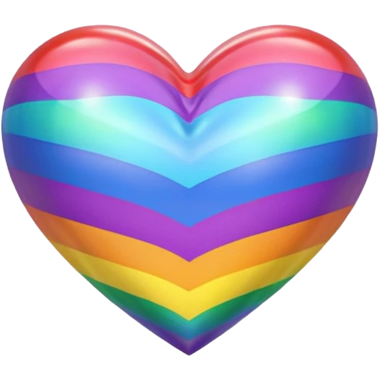 rainbow pride heart with soft inner glow emoji