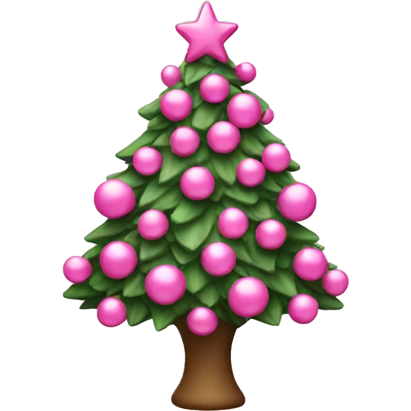 Pink Christmas tree  emoji