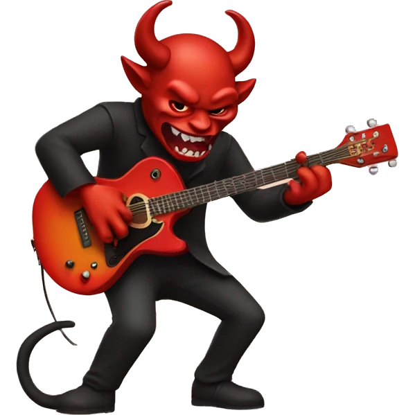devil playing guitar emoji