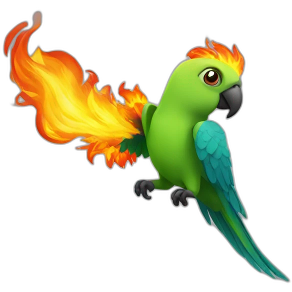 party parrot on fire emoji