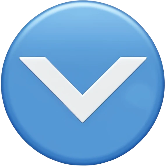 blue circle in the middle and a white check mark emoji