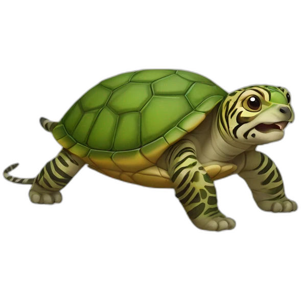 tortue sur un tigre emoji