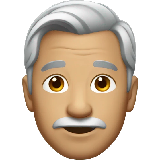 man with gray hair in ponytail emoji