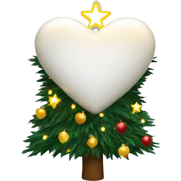 christmas tree lights wrapped around a white heart  emoji