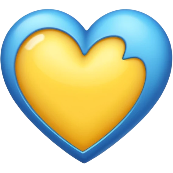 Fusiona un corazón amarilla con uno azul emoji
