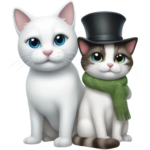 Snowman holding a Siamese cat emoji