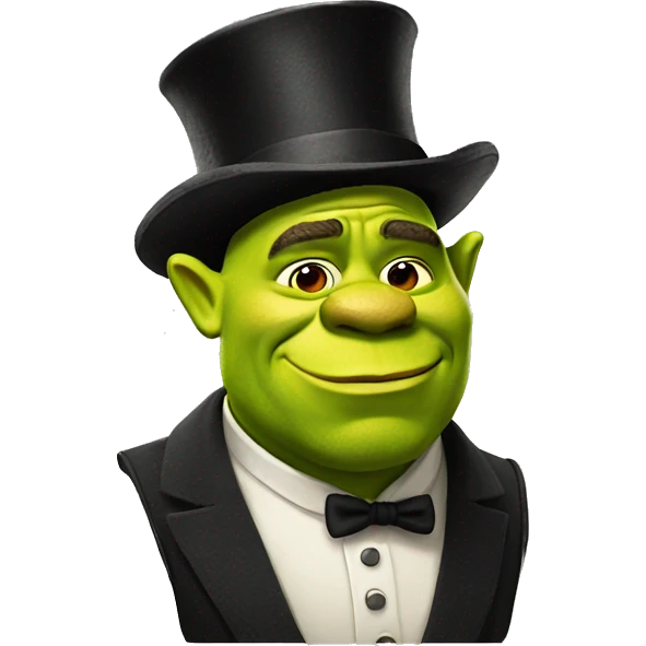 shrek with tophat emoji