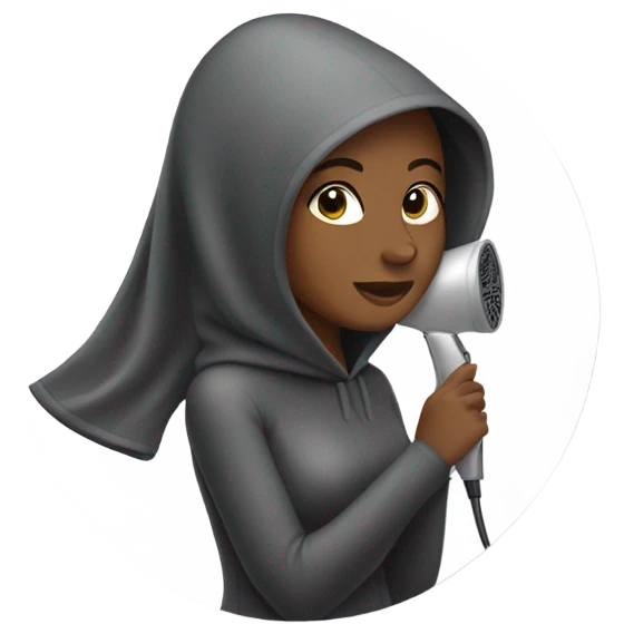 Black woman under the hair dryer  emoji