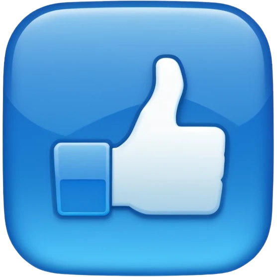 blue YouTube like icon emoji