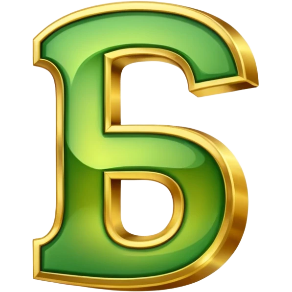 number seven  in golden and green shadows emoji