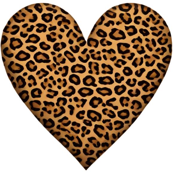 leopard print heart emoji