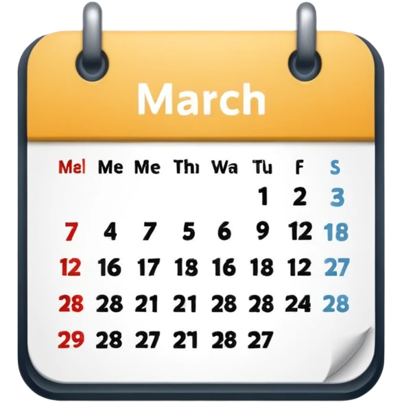 calendario del 1 de marzo emoji