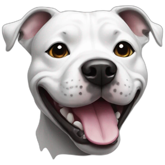Black white Staffy smile emoji